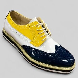Men's Angelino Yellow | White | Navy Patent Casual Sneakers